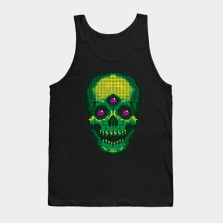 Fuse Bead Visionary Skull - Green Tank Top